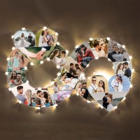 Personalized Infinity Photo Collage Lamp Anniversary Valentines Gift for Couple